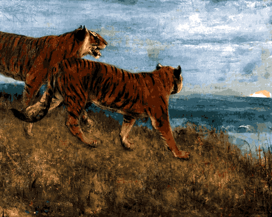 Tigers Collection PD - (16) - Tigers by Moonrise by John Macallan Swan - Van-Go Paint-By-Number Kit