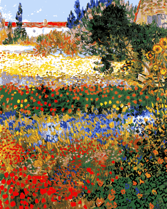 Van-Gogh Painting PD - (41) - Flowering Garden - Van-Go Paint-By-Number Kit
