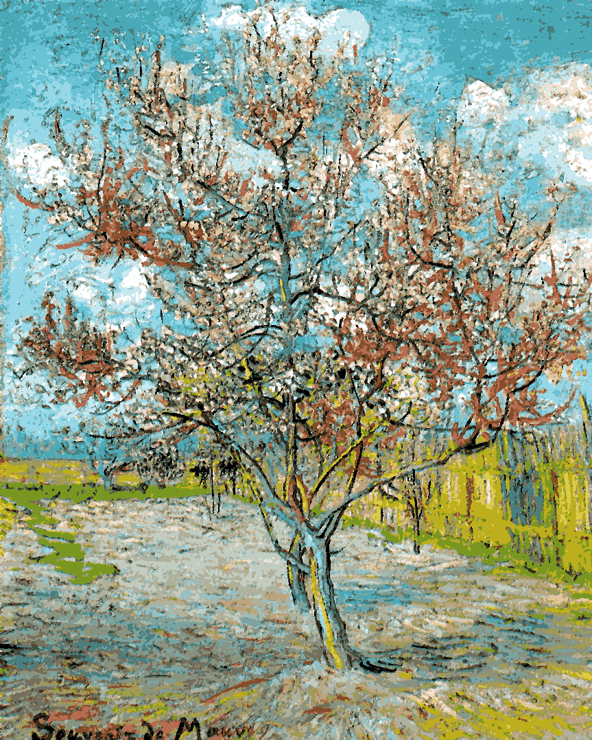 Van-Gogh Painting PD - (44) - Flowering peach tree - Van-Go Paint-By-Number Kit