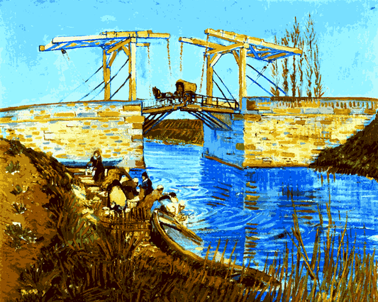 Van-Gogh Painting PD - (72) - Langlois Bridge at Arles with Women Washing - Van-Go Paint-By-Number Kit