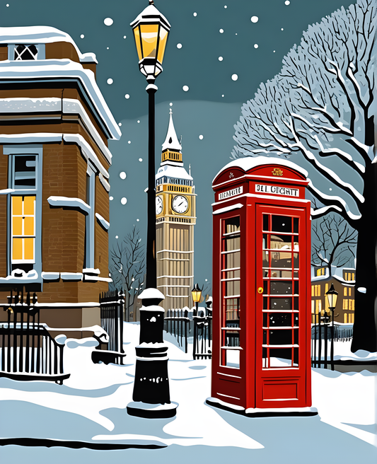 Snowy day in London (2) - Van-Go Paint-By-Number Kit