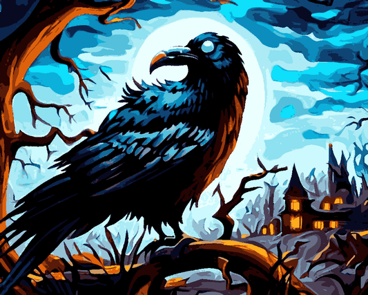 Halloween Crow (2) - Van-Go Paint-By-Number Kit
