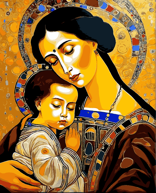 Mother and Child Inspired by Gustav Klimt (3) - Van-Go Paint-By-Number Kit