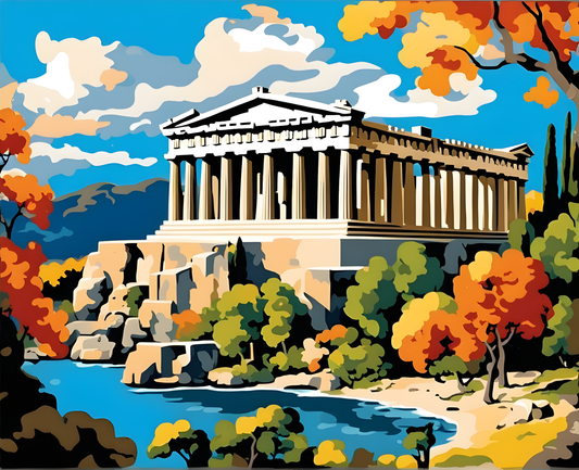 Greece Collection PD (2) - Acropolis - Van-Go Paint-By-Number Kit
