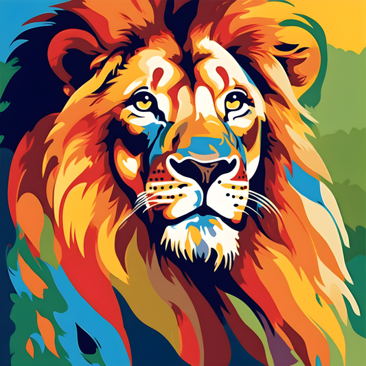 Colorful Lion (2) - Van-Go Paint-By-Number Kit