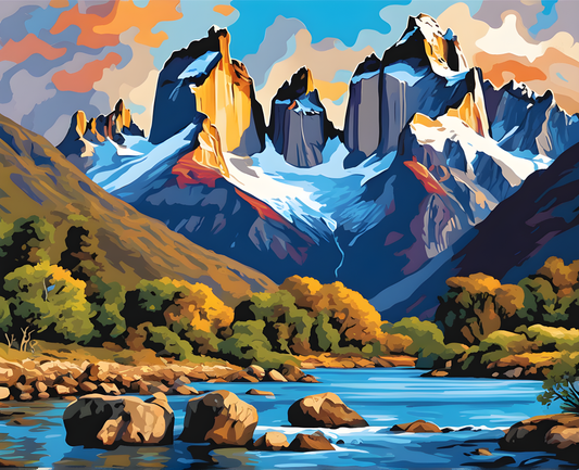 Amazing Places PD (227) - The Andes, Argentina and Chile - Van-Go Paint-By-Number Kit