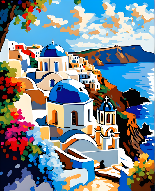 Greece Collection PD (15) - Santorini - Van-Go Paint-By-Number Kit