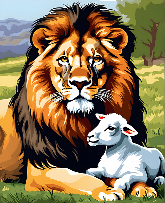 A Lion and a Lamb - Van-Go Paint-By-Number Kit