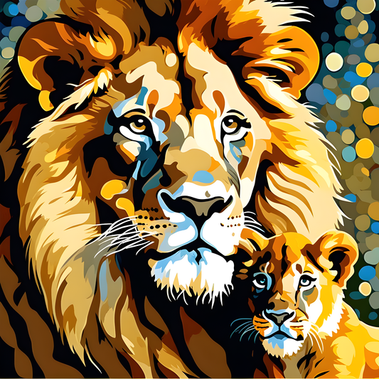 The Father Spirit of a Lion Cub (2) - Van-Go Paint-By-Number Kit