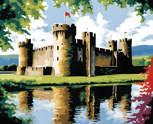 Castles OD - Caerphilly Castle, Wales (80) - Van-Go Paint-By-Number Kit