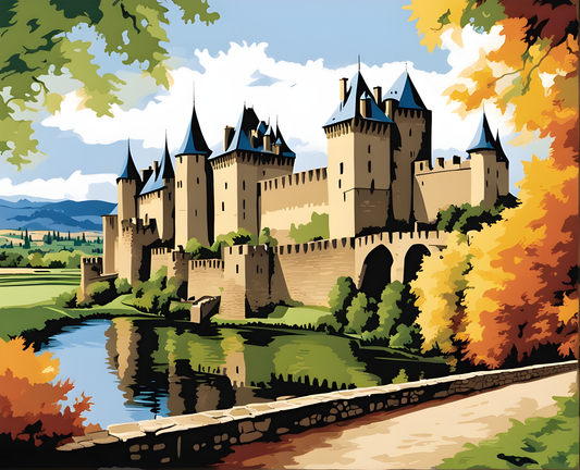 Castles OD - Château Comtal de Carcassonne, France (87) - Van-Go Paint-By-Number Kit