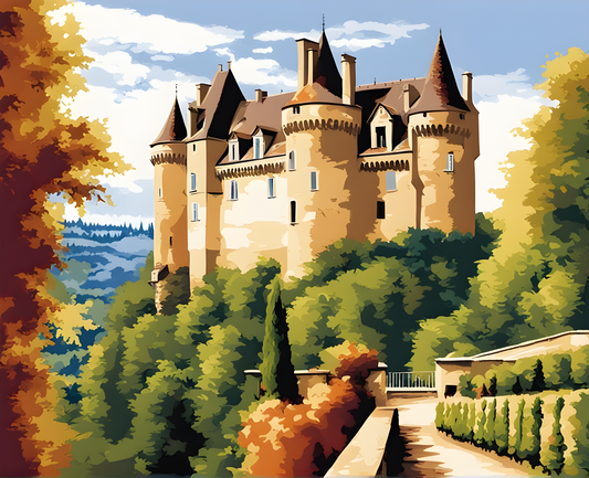 Castles OD - Château de Bonaguil, France (88) - Van-Go Paint-By-Number Kit