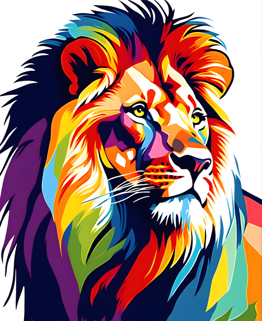 Colorful Lion (1) - Van-Go Paint-By-Number Kit