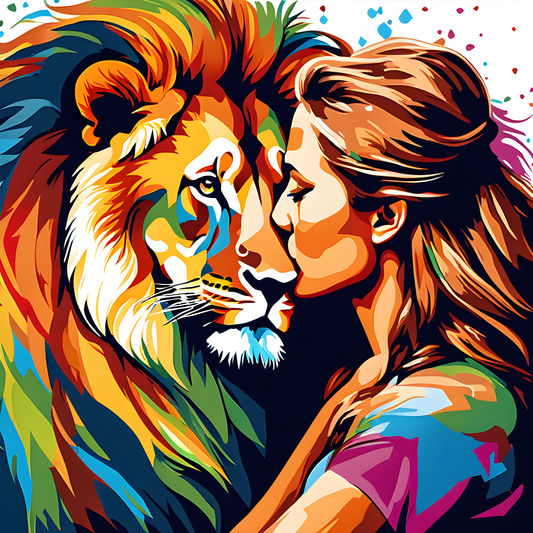 Lion Kiss PD (3) - Van-Go Paint-By-Number Kit