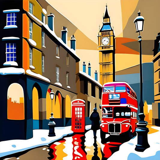 London in Winter (2) - Van-Go Paint-By-Number Kit