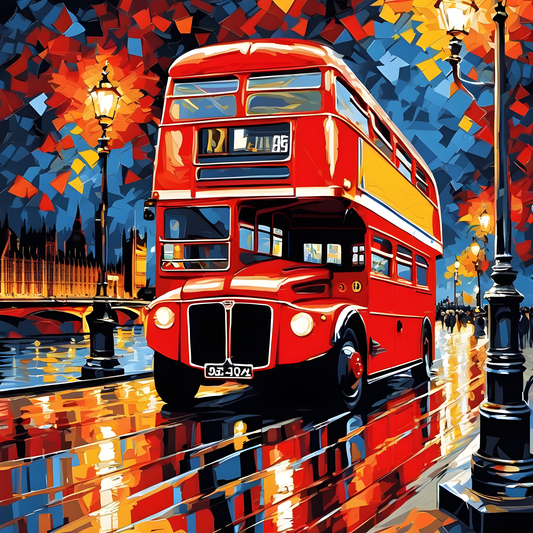 London Red Bus PD (5) - Van-Go Paint-By-Number Kit