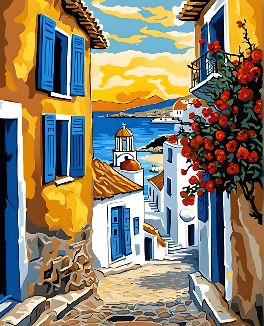 Greece Collection PD (10) - Mikonos - Van-Go Paint-By-Number Kit
