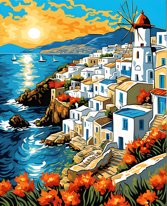 Greece Collection PD (12) - Mikonos - Van-Go Paint-By-Number Kit