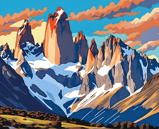 Amazing Places PD (178) - The Monte Fitz Roy, South America - Van-Go Paint-By-Number Kit