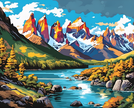 Amazing Places PD (226) - The Andes, Argentina and Chile - Van-Go Paint-By-Number Kit