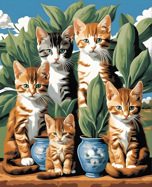 Pothead Kittens (4) - Van-Go Paint-By-Number Kit