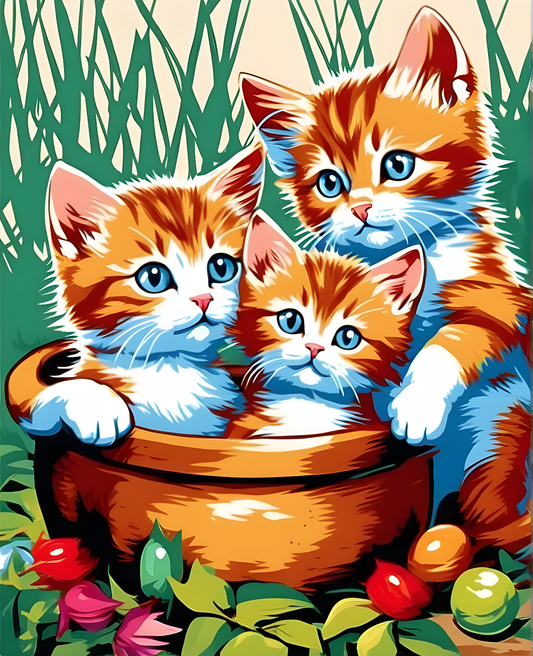 Pothead Kittens (1) - Van-Go Paint-By-Number Kit