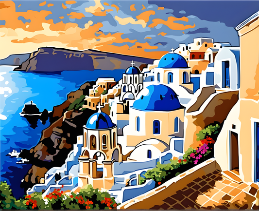 Greece Collection PD (7) - Santorini - Van-Go Paint-By-Number Kit