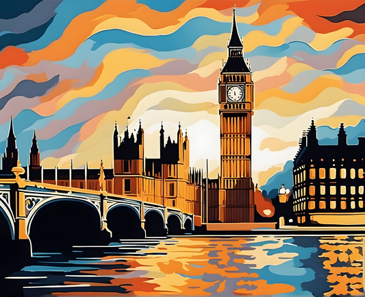 The Big Ben London at Twilight - Van-Go Paint-By-Number Kit