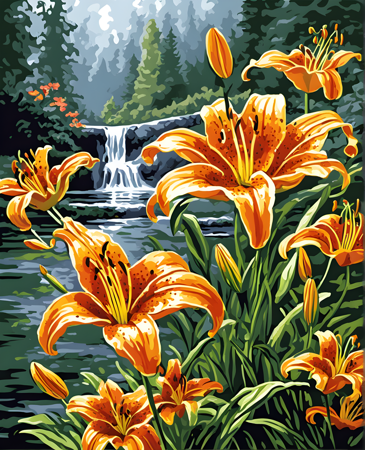 Flowers Collection OD (35) - Tiger Lily - Van-Go Paint-By-Number Kit