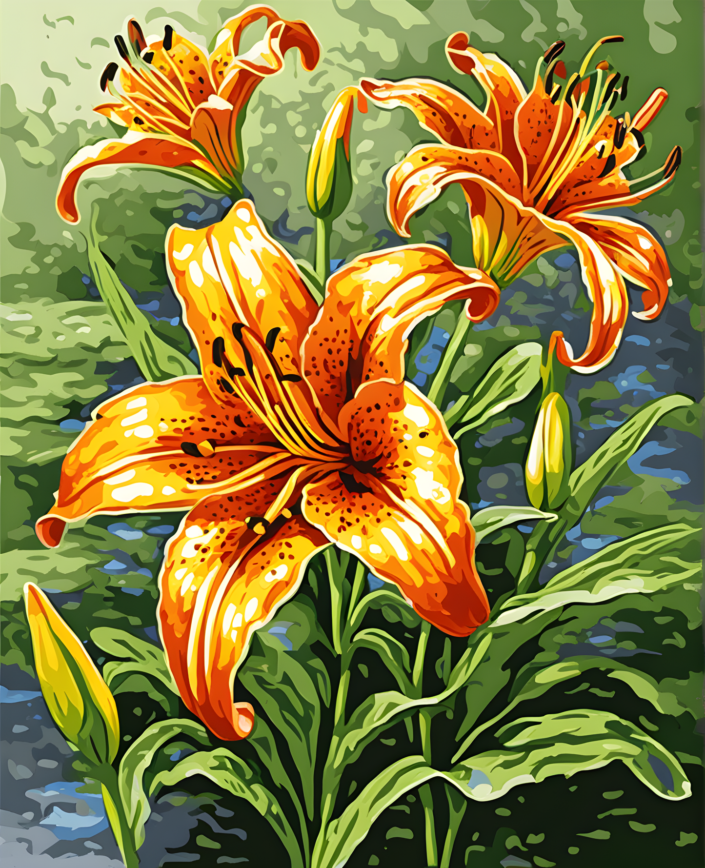 Flowers Collection OD (36) - Tiger Lily - Van-Go Paint-By-Number Kit
