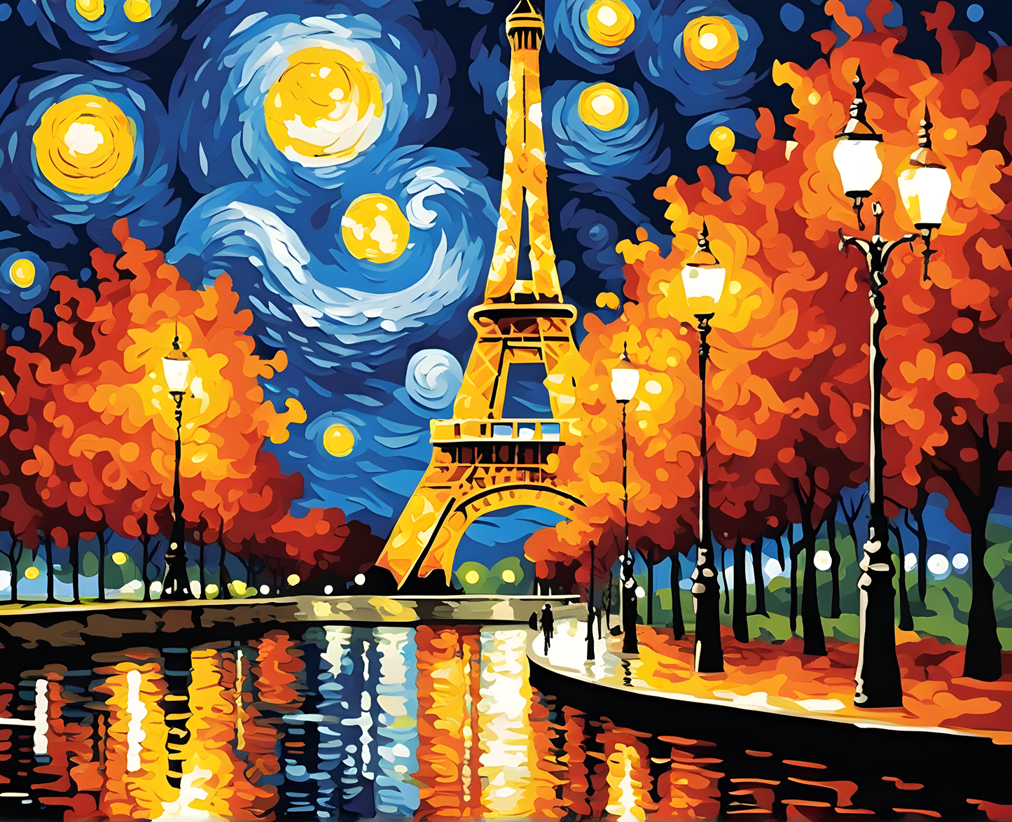 Starry Night Collection OD (5) - Eiffel Tower - Van-Go Paint-By-Number Kit