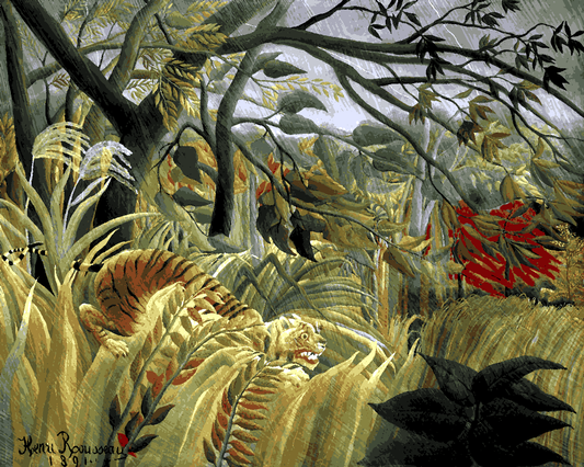 Tigers Collection PD (19) - Tiger in a Tropical Storm by Henri Rousseau's - Van-Go Paint-By-Number Kit