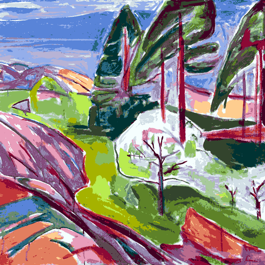 Edvard Munch Collection PD (56) - Pine Trees and Fruit Trees in Blossom - Van-Go Paint-By-Number Kit