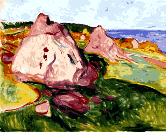 Edvard Munch Collection PD (62) - Red Rocks by Åsgårdstrand - Van-Go Paint-By-Number Kit