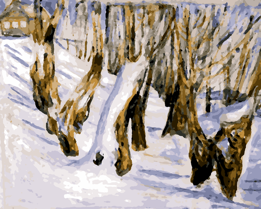 Edvard Munch Collection PD (64) - Rugged Trunks in Snow - Van-Go Paint-By-Number Kit