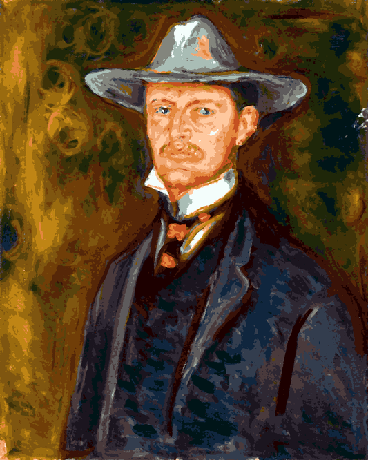 Edvard Munch Collection PD (65) - Self-Portrait in Broad Brimmed Hat - Van-Go Paint-By-Number Kit