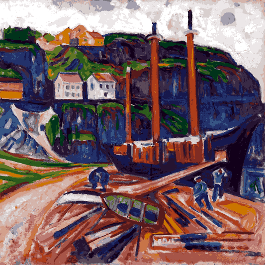 Edvard Munch Collection PD (67) - Ship Being Scrapped - Van-Go Paint-By-Number Kit