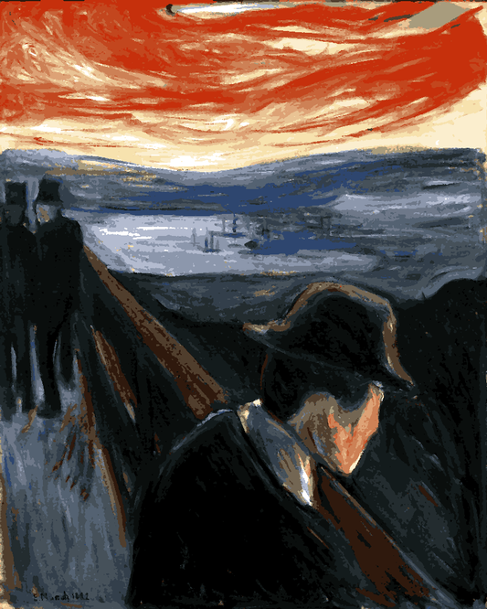 Edvard Munch Collection PD (69) - Sick Mood at Sunset, Despair - Van-Go Paint-By-Number Kit