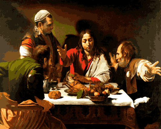 Famous Portraits (71) - Supper At Emmaus By Caravaggio - Van-Go Paint-By-Number Kit
