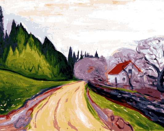 Edvard Munch Collection PD (86) - The Road to Borre - Van-Go Paint-By-Number Kit