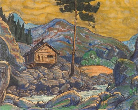 Hut in the mountains by Nicholas Roerich - Van-Go Paint-By-Number Kit