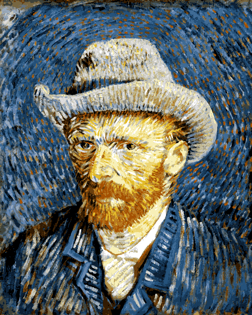 Painting of Van-Gogh Self-Portrait with Grey Felt Hat OD (113) - Van-Go Paint-By-Number Kit