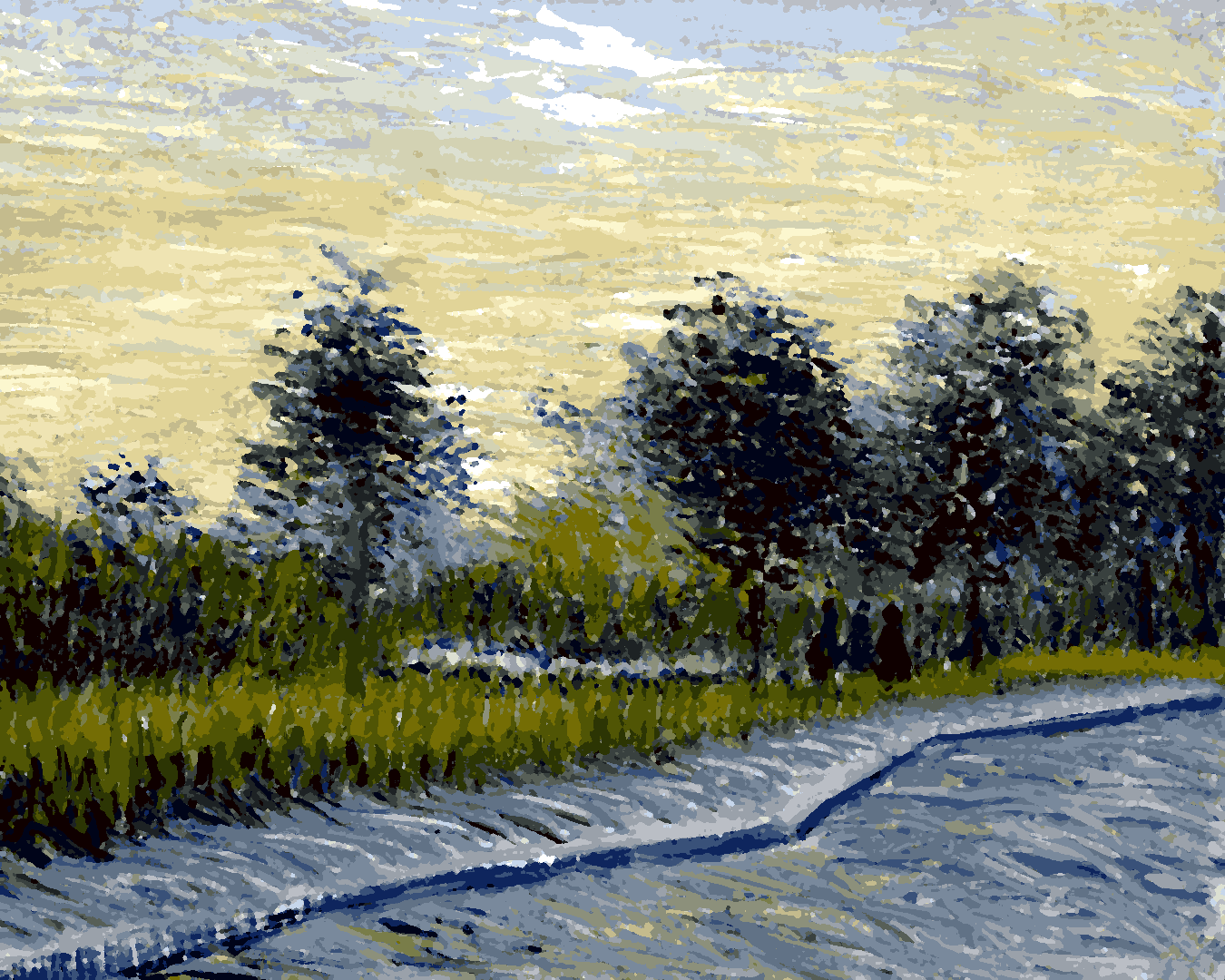 Vincent Van Gogh PD - (122) - Square Saint-Pierre at Sunset - Van-Go Paint-By-Number Kit