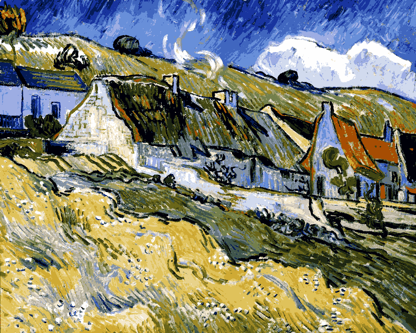 Vincent Van Gogh PD - (140) - Thatched Cottages and Houses - Van-Go Paint-By-Number Kit