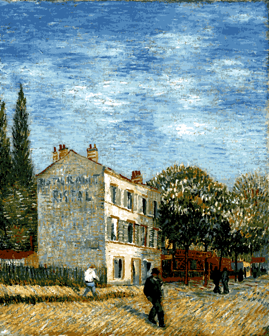 Vincent Van Gogh PD - (156) - The restaurant Rispal in Asnieres - Van-Go Paint-By-Number Kit