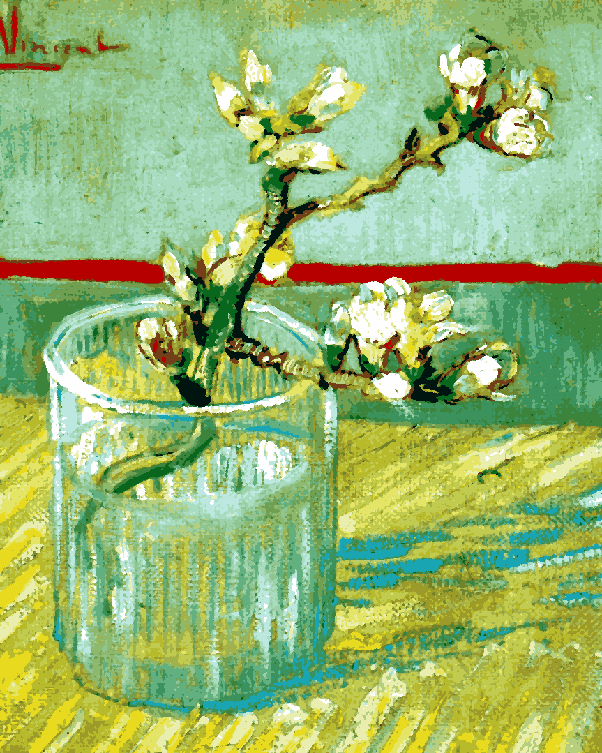 Vincent Van Gogh PD - (18) - Blossoming Almond Branch in a Glass - Van-Go Paint-By-Number Kit
