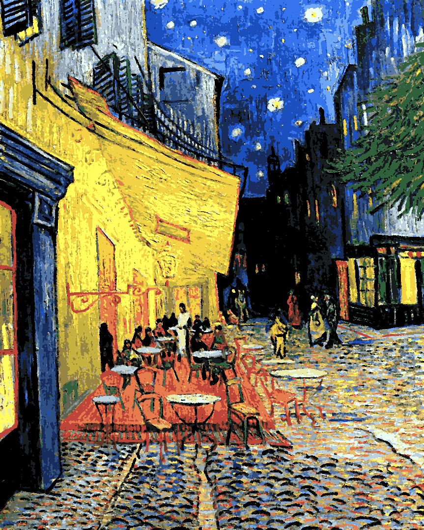 Van-Gogh Painting PD - (24) - Café Terrace at Night - Van-Go Paint-By-Number Kit