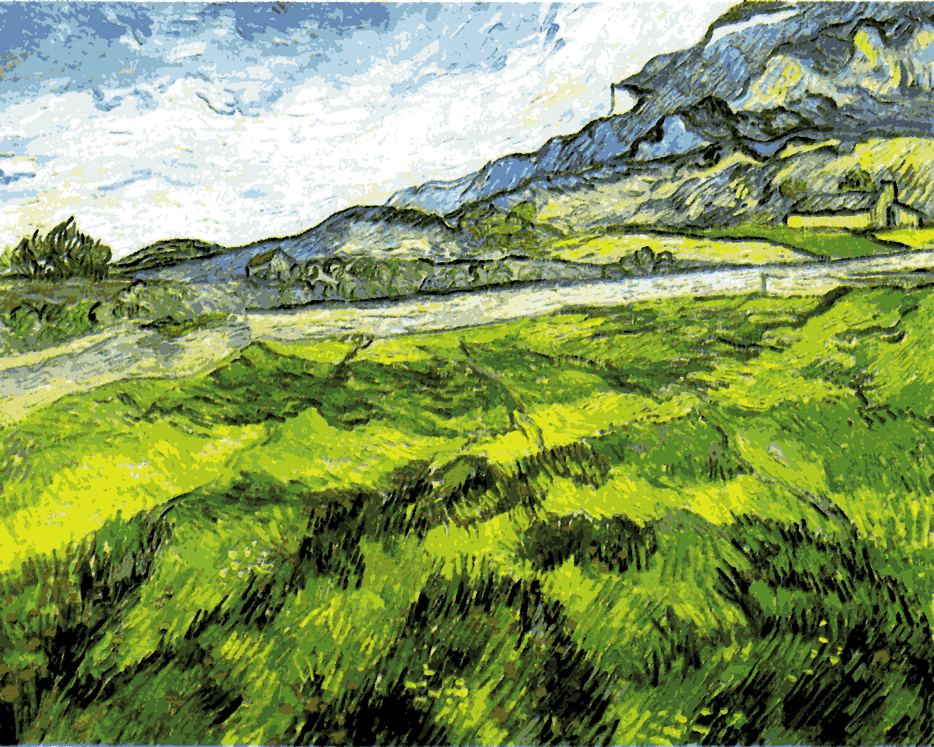 Van-Gogh Painting PD - (56) - Green Wheat Field - Van-Go Paint-By-Number Kit