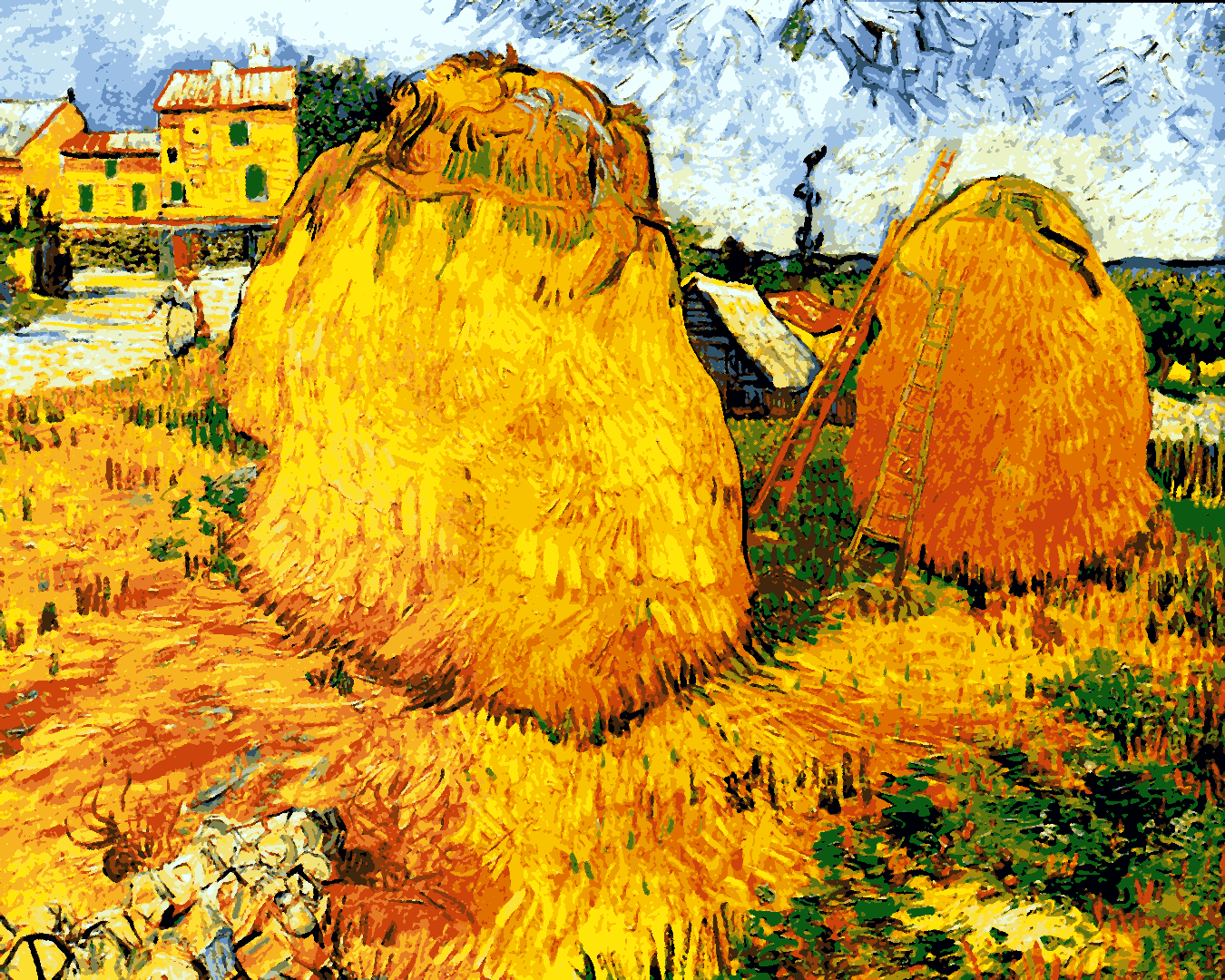 Van-Gogh Painting PD - (58) - Haystacks in Provence - Van-Go Paint-By-Number Kit