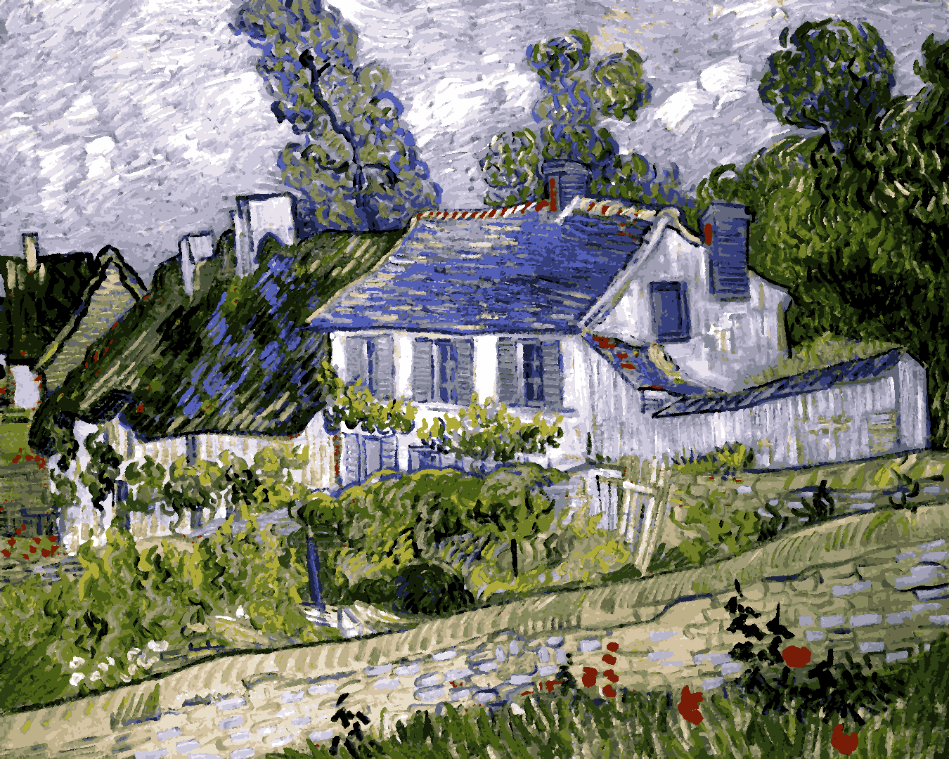 Van-Gogh Painting PD - (59) - Houses at Auvers - Van-Go Paint-By-Number Kit